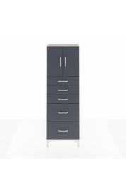 Arges Dolap 2 Raflı 5 Çekmeceli 2 Kapaklı 60x30x182 Aytaşı-Antrasit