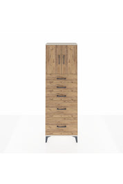 Arges Dolap 2 Raflı 5 Çekmeceli 2 Kapaklı 60x30x182 Aytaşı-Çam