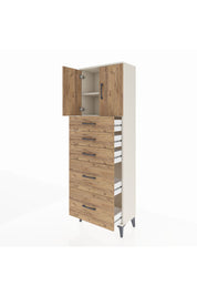 Arges Dolap 2 Raflı 5 Çekmeceli 2 Kapaklı 60x30x182 Aytaşı-Çam