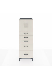 Arges Dolap 2 Raflı 5 Çekmeceli 2 Kapaklı 60x30x182 Antrasit-Aytaşı