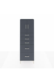 Arges Dolap 2 Raflı 5 Çekmeceli 2 Kapaklı 60x30x182 Antrasit-Antrasit