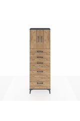 Arges Dolap 2 Raflı 5 Çekmeceli 2 Kapaklı 60x30x182