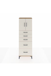 Arges Dolap 2 Raflı 5 Çekmeceli 2 Kapaklı 60x30x182 Çam-Aytaşı