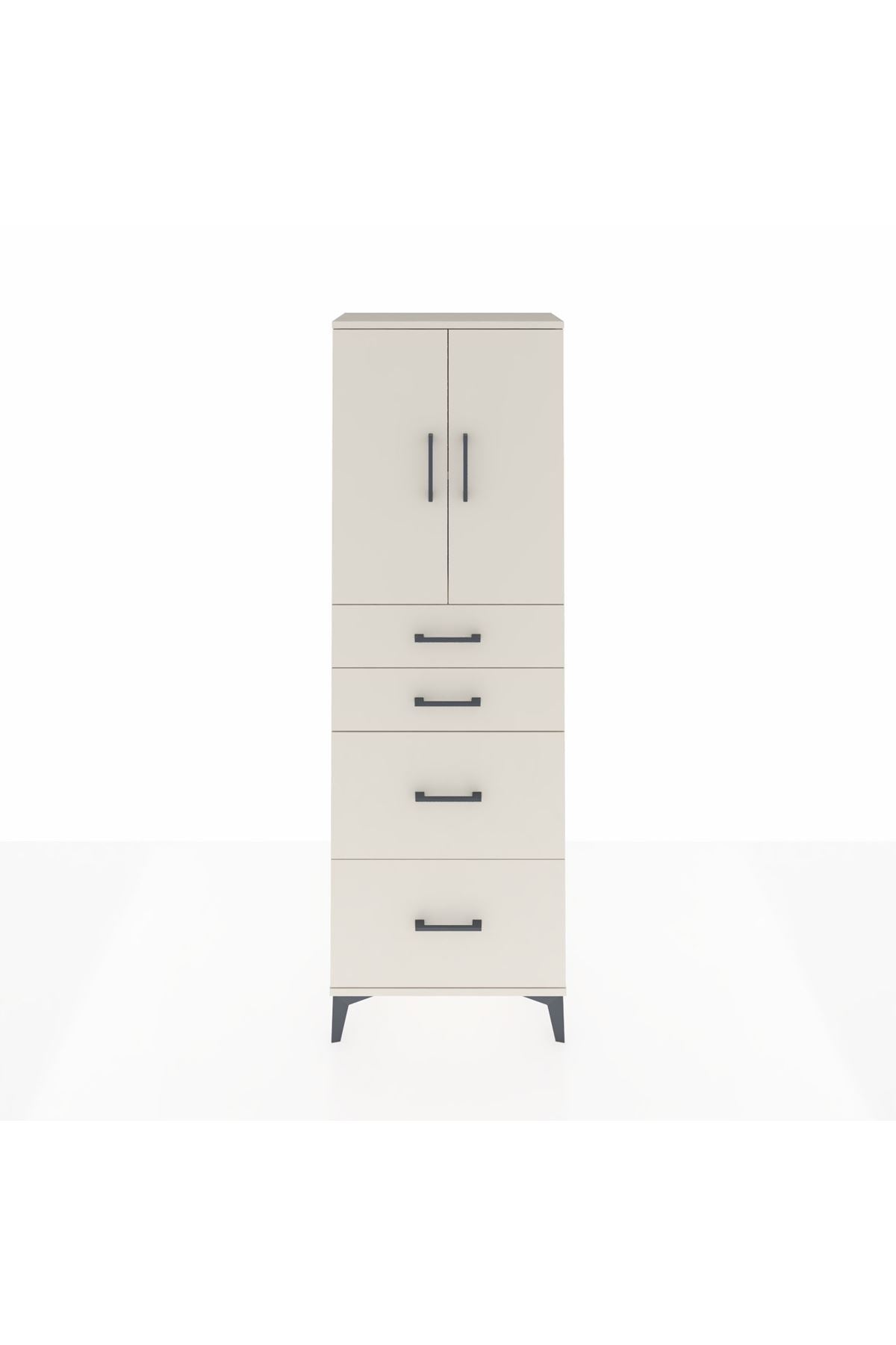 Arges Dolap 2 Raflı 4 Çekmeceli 2 Kapaklı 60x30x182 Aytaşı-Aytaşı