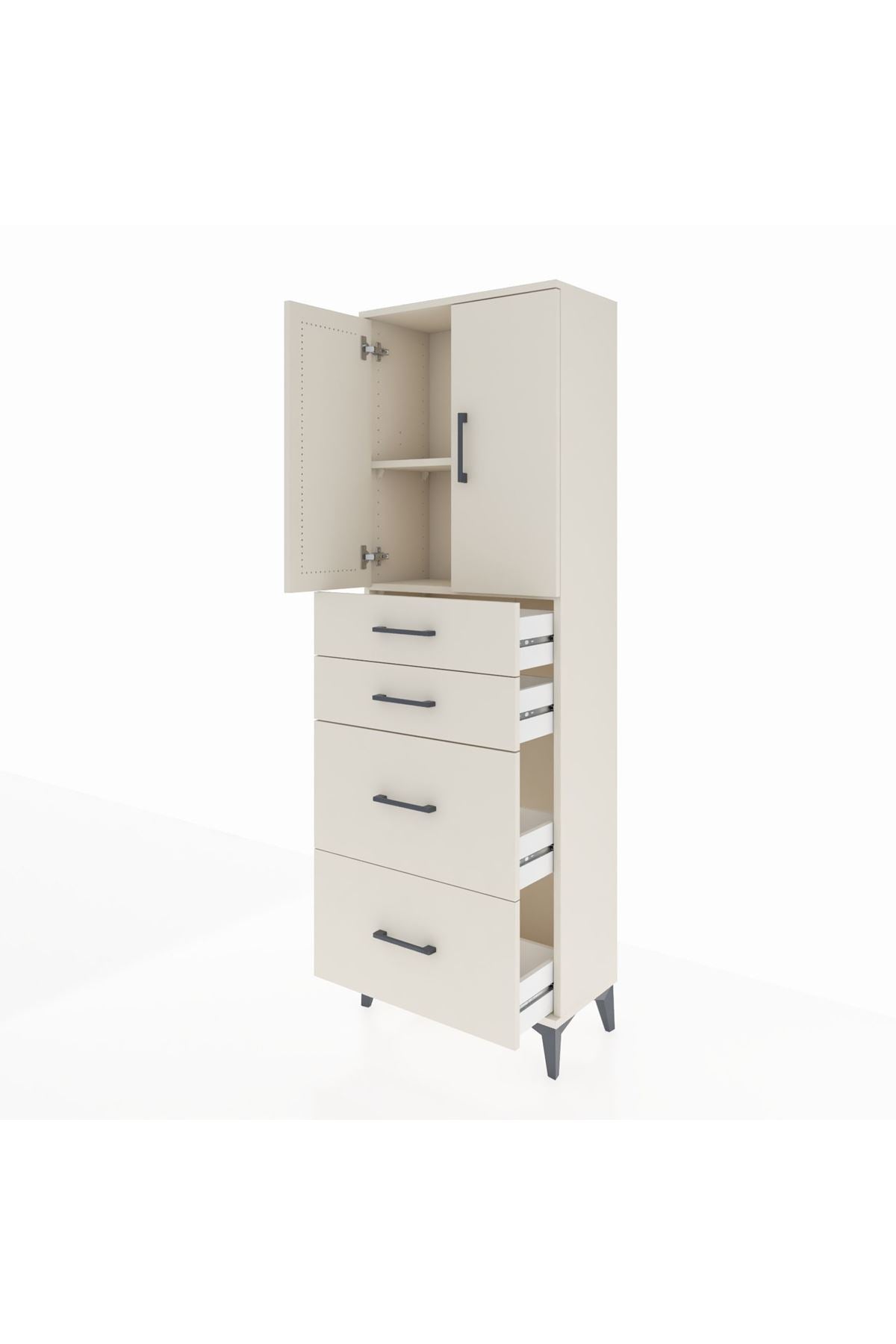 Arges Dolap 2 Raflı 4 Çekmeceli 2 Kapaklı 60x30x182 Aytaşı-Aytaşı