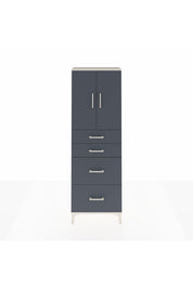 Arges Dolap 2 Raflı 4 Çekmeceli 2 Kapaklı 60x30x182 Aytaşı-Antrasit