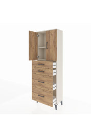 Arges Dolap 2 Raflı 4 Çekmeceli 2 Kapaklı 60x30x182 Aytaşı-Çam