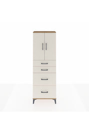 Arges Dolap 2 Raflı 4 Çekmeceli 2 Kapaklı 60x30x182 Çam-Aytaşı