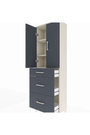 Arges Dolap 3 Raflı 3 Çekmeceli 2 Kapaklı 60x30x182 Aytaşı-Antrasit