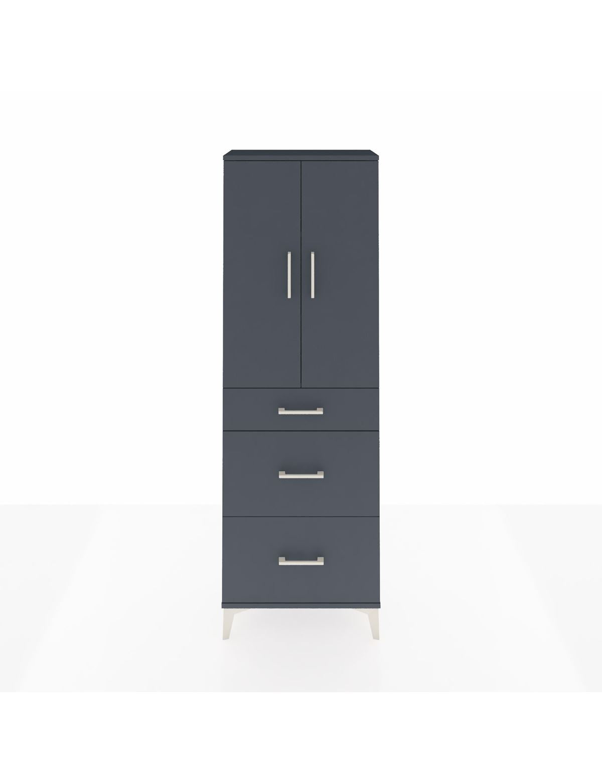 Arges Dolap 3 Raflı 3 Çekmeceli 2 Kapaklı 60x30x182 Antrasit-Antrasit