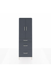 Arges Dolap 3 Raflı 3 Çekmeceli 2 Kapaklı 60x30x182 Antrasit-Antrasit