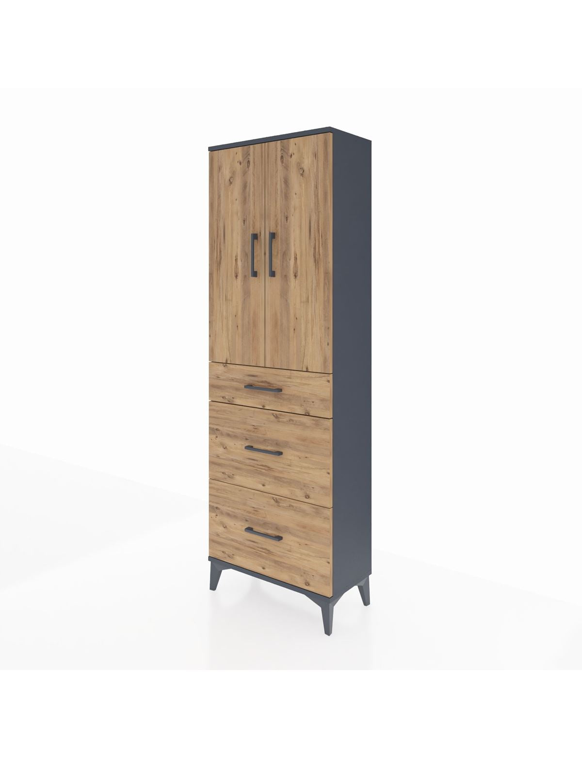 Arges Dolap 3 Raflı 3 Çekmeceli 2 Kapaklı 60x30x182 - S23M020V6A