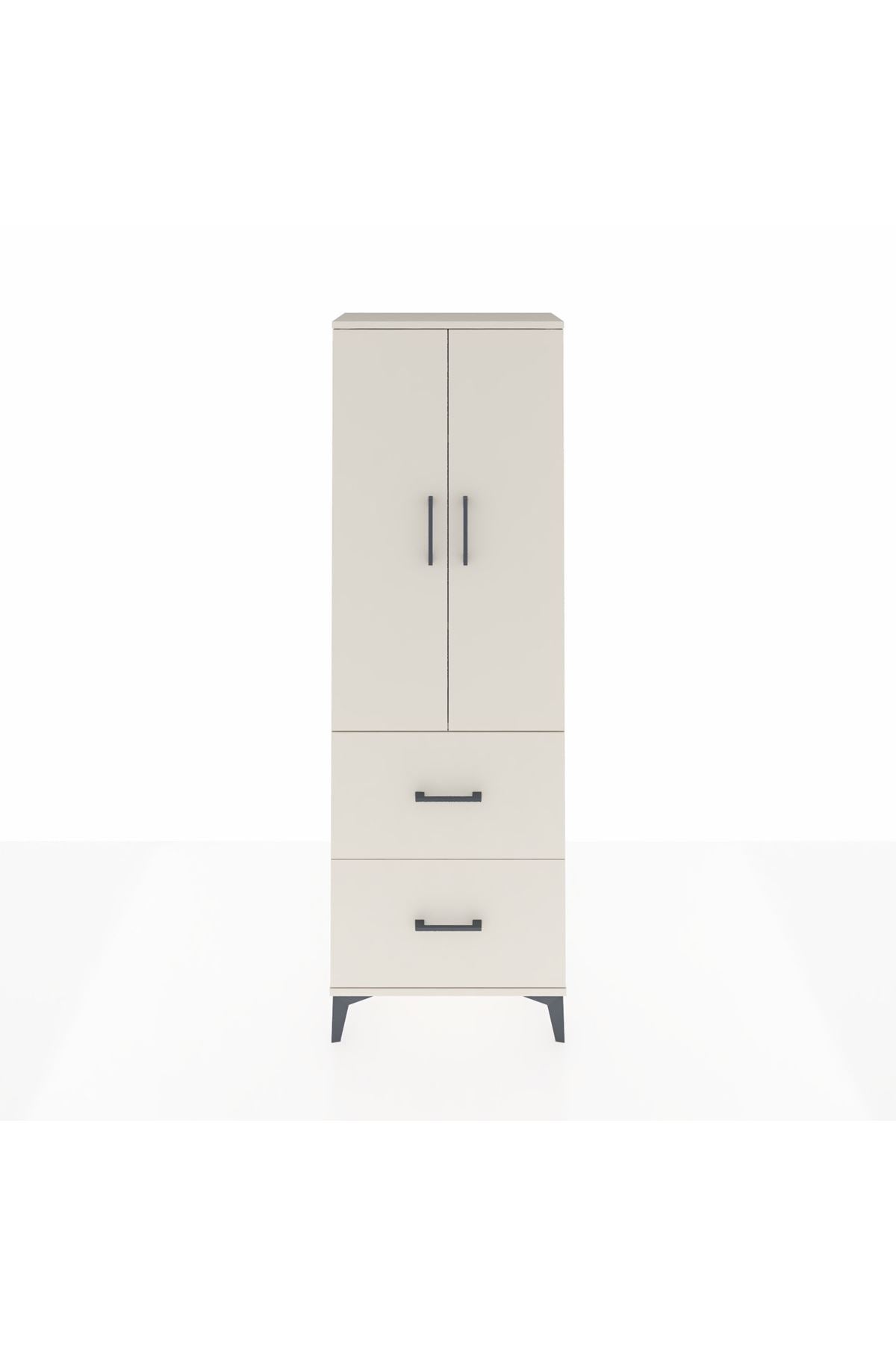 Arges Dolap 3 Raflı 2 Çekmeceli 2 Kapaklı 60x30x182 Aytaşı-Aytaşı