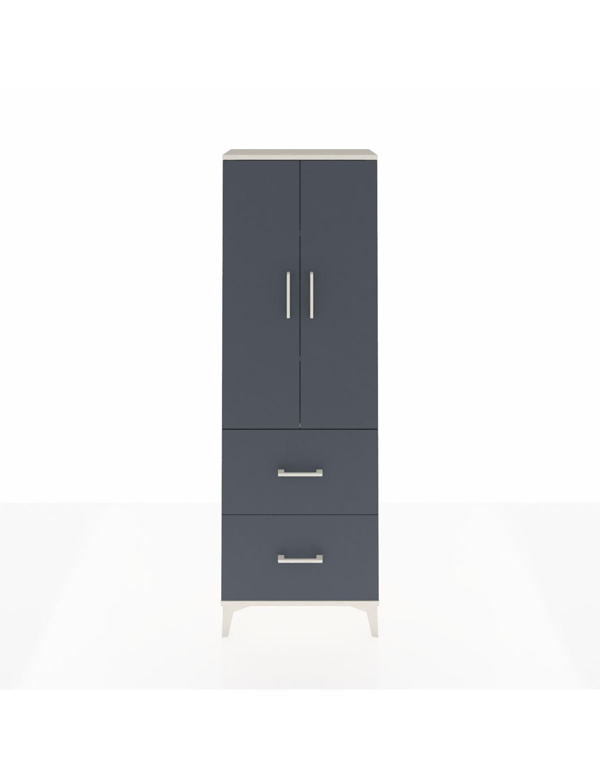 Arges Dolap 3 Raflı 2 Çekmeceli 2 Kapaklı 60x30x182 Aytaşı-Antrasit