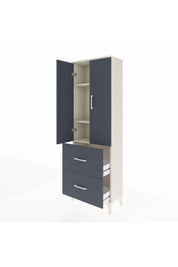 Arges Dolap 3 Raflı 2 Çekmeceli 2 Kapaklı 60x30x182 Aytaşı-Antrasit