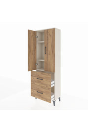 Arges Dolap 3 Raflı 2 Çekmeceli 2 Kapaklı 60x30x182 Aytaşı-Çam