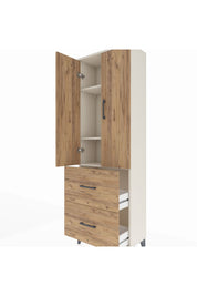 Arges Dolap 3 Raflı 2 Çekmeceli 2 Kapaklı 60x30x182 Aytaşı-Çam