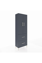 Arges Dolap 3 Raflı 2 Çekmeceli 2 Kapaklı 60x30x182 Antrasit-Antrasit