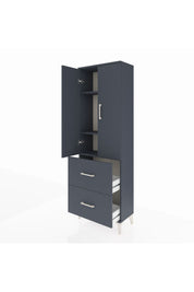 Arges Dolap 3 Raflı 2 Çekmeceli 2 Kapaklı 60x30x182 Antrasit-Antrasit