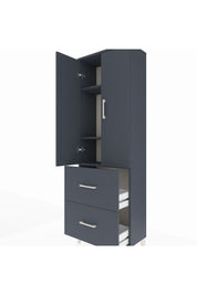 Arges Dolap 3 Raflı 2 Çekmeceli 2 Kapaklı 60x30x182 Antrasit-Antrasit