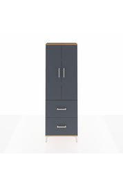 Arges Dolap 3 Raflı 2 Çekmeceli 2 Kapaklı 60x30x182 Çam-Antrasit