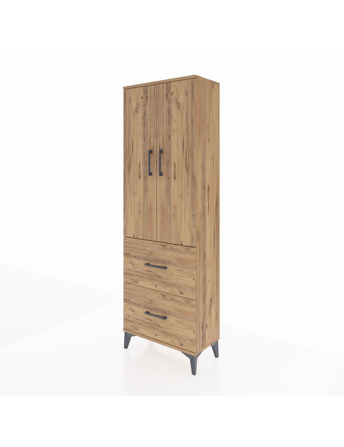 Arges Dolap 3 Raflı 2 Çekmeceli 2 Kapaklı 60x30x182 - S23M021V9A