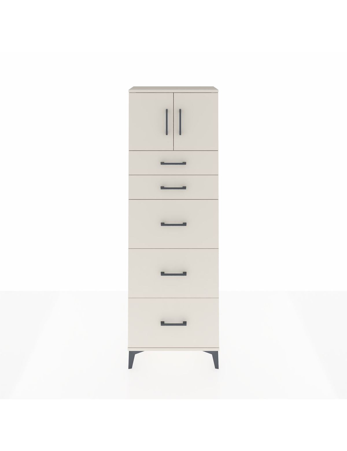 Arges Dolap Tek Raflı 5 Çekmeceli 2 Kapaklı 60x30x182 Aytaşı-Aytaşı