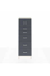 Arges Dolap Tek Raflı 5 Çekmeceli 2 Kapaklı 60x30x182 Aytaşı-Antrasit