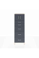 Arges Dolap Tek Raflı 5 Çekmeceli 2 Kapaklı 60x30x182