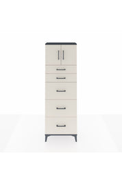 Arges Dolap Tek Raflı 5 Çekmeceli 2 Kapaklı 60x30x182 Antrasit-Aytaşı