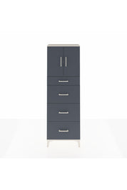 Arges Dolap 2 Raflı 4 Çekmeceli 2 Kapaklı 60x30x182 Aytaşı-Antrasit