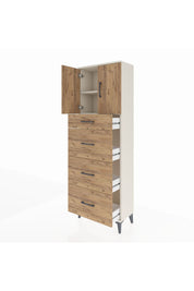 Arges Dolap 2 Raflı 4 Çekmeceli 2 Kapaklı 60x30x182 Aytaşı-Çam