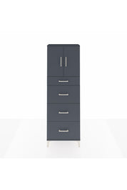 Arges Dolap 2 Raflı 4 Çekmeceli 2 Kapaklı 60x30x182 Antrasit-Antrasit