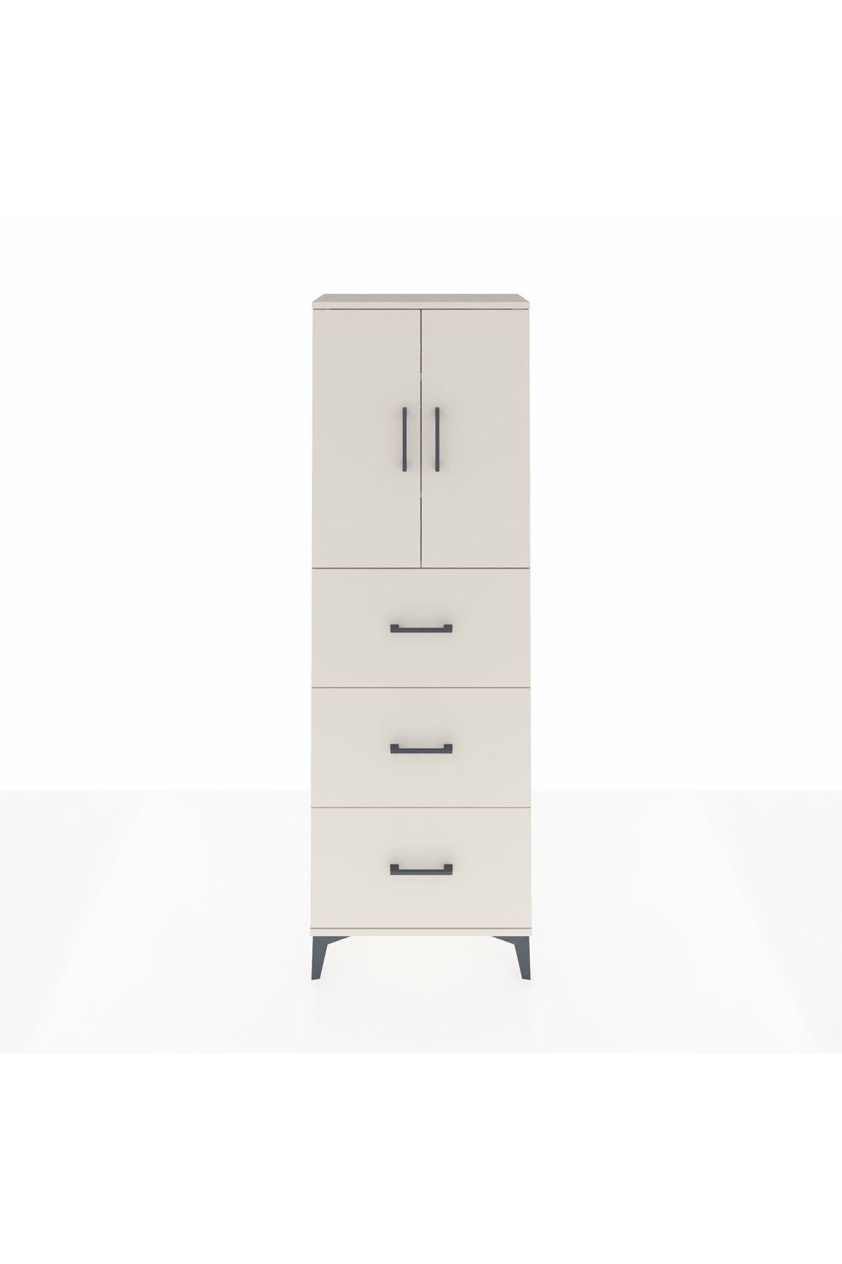 Arges Dolap 3 Raflı 3 Çekmeceli 2 Kapaklı 60x30x182 Aytaşı-Aytaşı