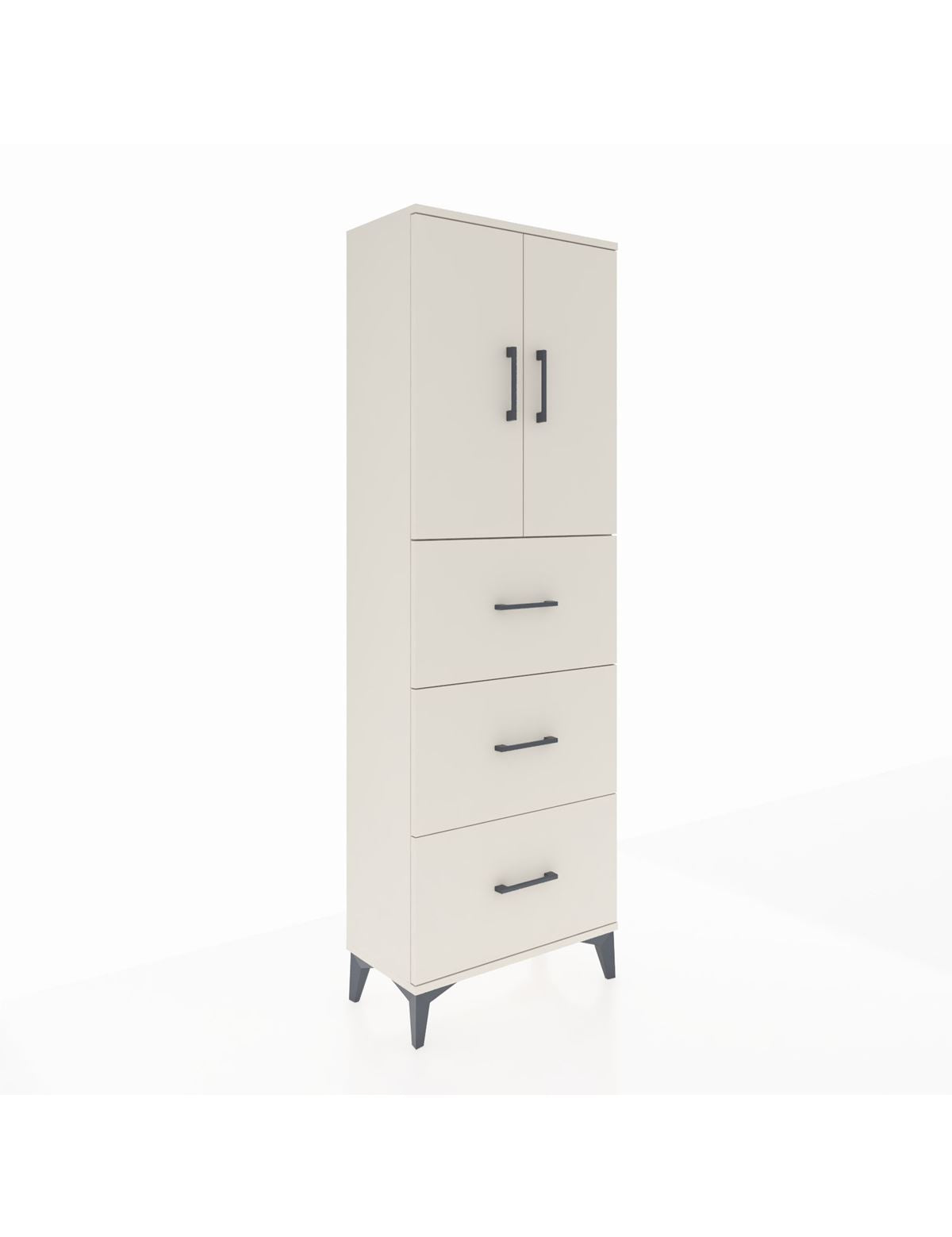 Arges Dolap 3 Raflı 3 Çekmeceli 2 Kapaklı 60x30x182 Aytaşı-Aytaşı