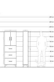 Arges Dolap 3 Raflı 3 Çekmeceli 2 Kapaklı 60x30x182 Aytaşı-Aytaşı