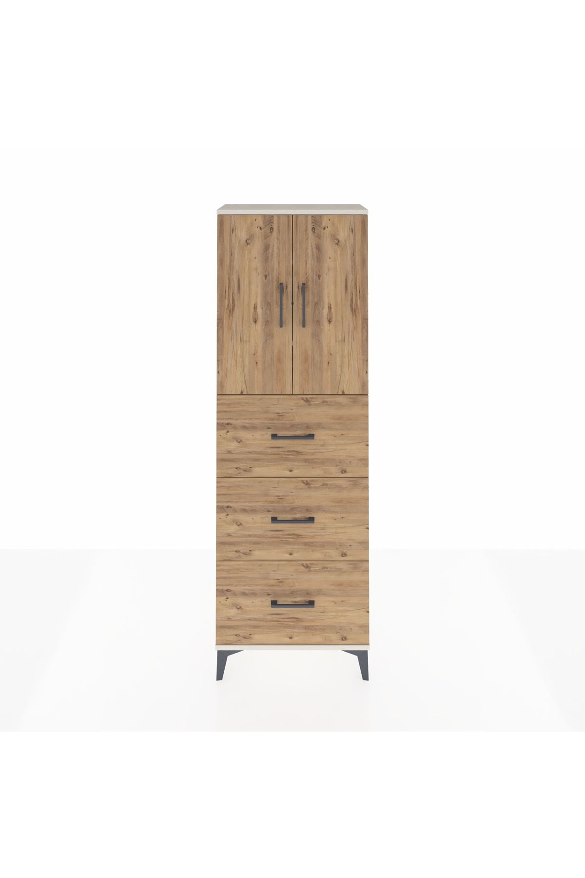 Arges Dolap 3 Raflı 3 Çekmeceli 2 Kapaklı 60x30x182 Aytaşı-Çam