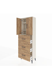 Arges Dolap 3 Raflı 3 Çekmeceli 2 Kapaklı 60x30x182 Aytaşı-Çam