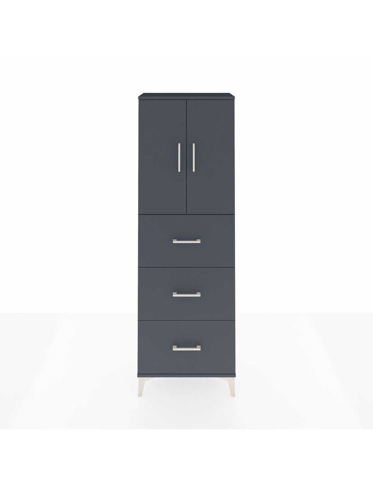 Arges Dolap 3 Raflı 3 Çekmeceli 2 Kapaklı 60x30x182 Antrasit-Antrasit