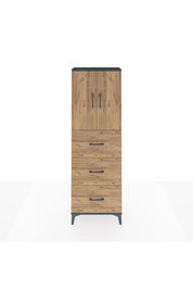 Arges Dolap 3 Raflı 3 Çekmeceli 2 Kapaklı 60x30x182 Antrasit-Çam