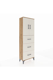 Arges Dolap 3 Raflı 3 Çekmeceli 2 Kapaklı 60x30x182 Çam-Aytaşı
