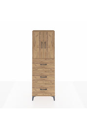 Arges Dolap 3 Raflı 3 Çekmeceli 2 Kapaklı 60x30x182 Çam-Çam