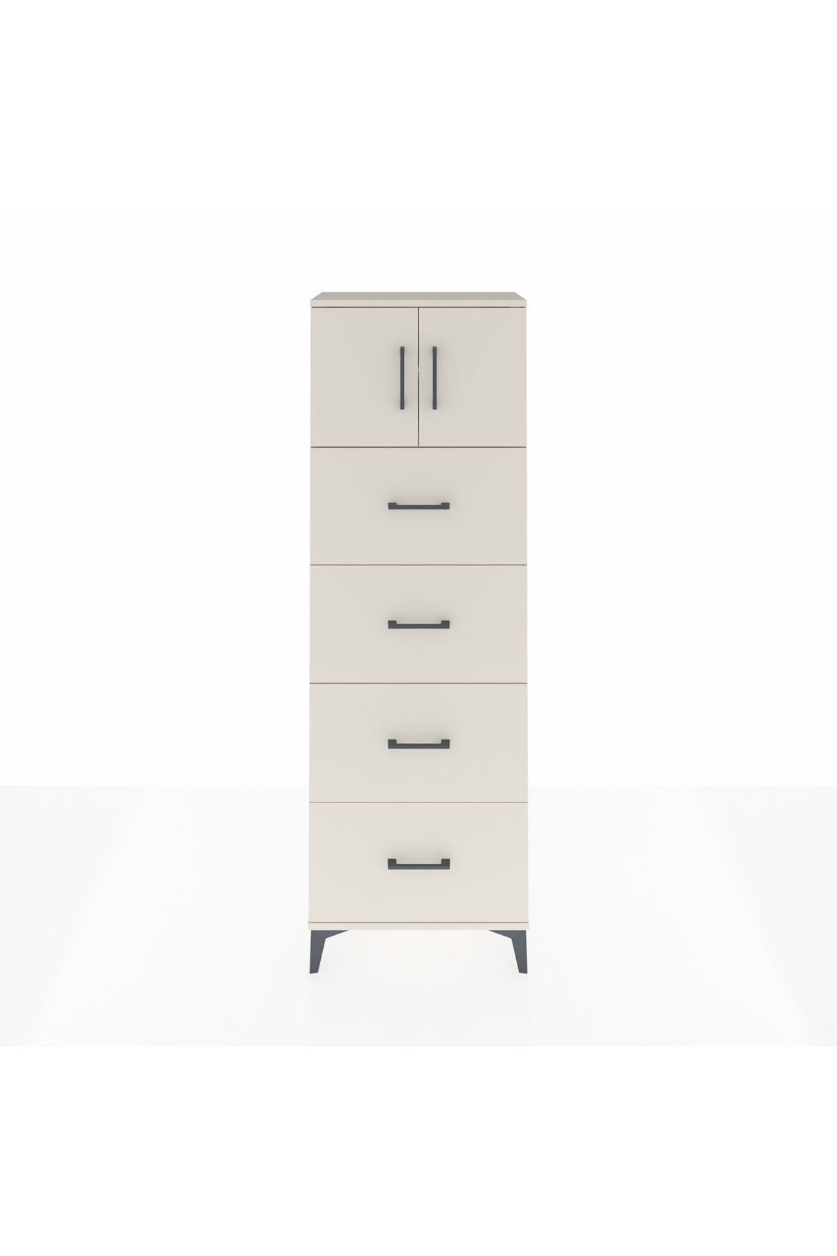 Arges Dolap 2 Raflı 4 Çekmeceli 2 Kapaklı 60x30x182 Aytaşı-Aytaşı