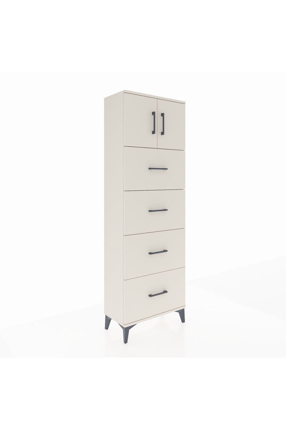 Arges Dolap 2 Raflı 4 Çekmeceli 2 Kapaklı 60x30x182 Aytaşı-Aytaşı