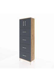 Arges Dolap 2 Raflı 4 Çekmeceli 2 Kapaklı 60x30x182 - S23M025V8A