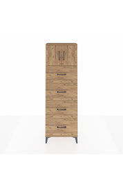 Arges Dolap 2 Raflı 4 Çekmeceli 2 Kapaklı 60x30x182 Çam-Çam