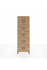Arges Dolap 2 Raflı 4 Çekmeceli 2 Kapaklı 60x30x182