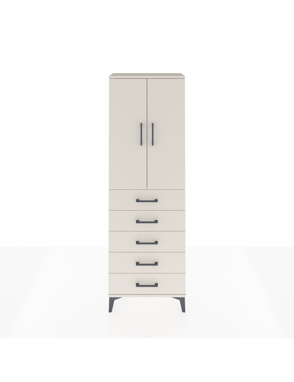 Arges Dolap Tek Raflı 5 Çekmeceli Tek Askılı 60x30x182 Aytaşı-Aytaşı