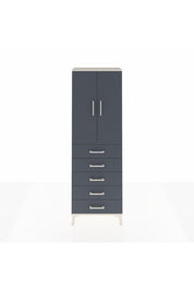 Arges Dolap Tek Raflı 5 Çekmeceli Tek Askılı 60x30x182 Aytaşı-Antrasit