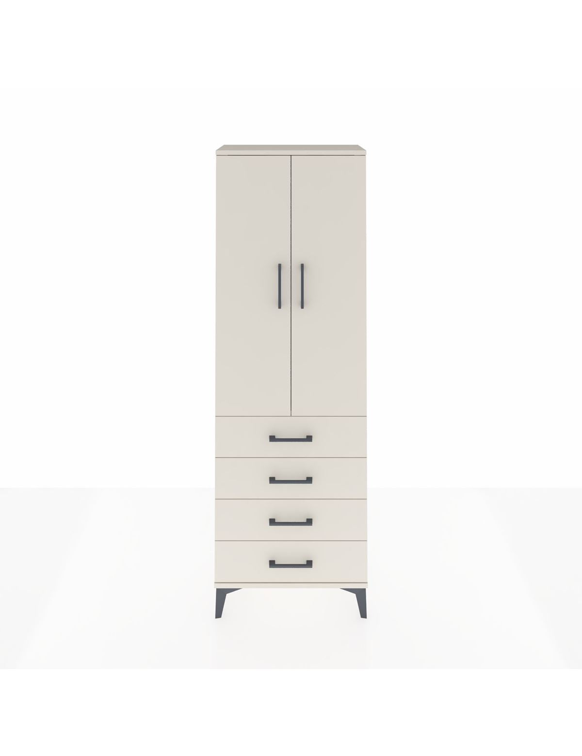 Arges Dolap Tek Raflı 4 Çekmeceli Tek Askılı 60x30x182 Aytaşı-Aytaşı